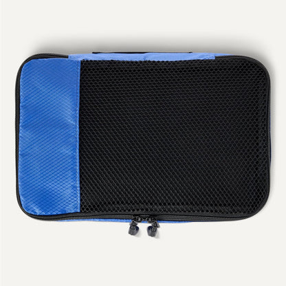 4-Piece Space-Saving Packing Cubes Travel Accessories Set, Luggage Organizer with Double Zipper, Mesh Top, Small, Black (Previously Amazon Basics)