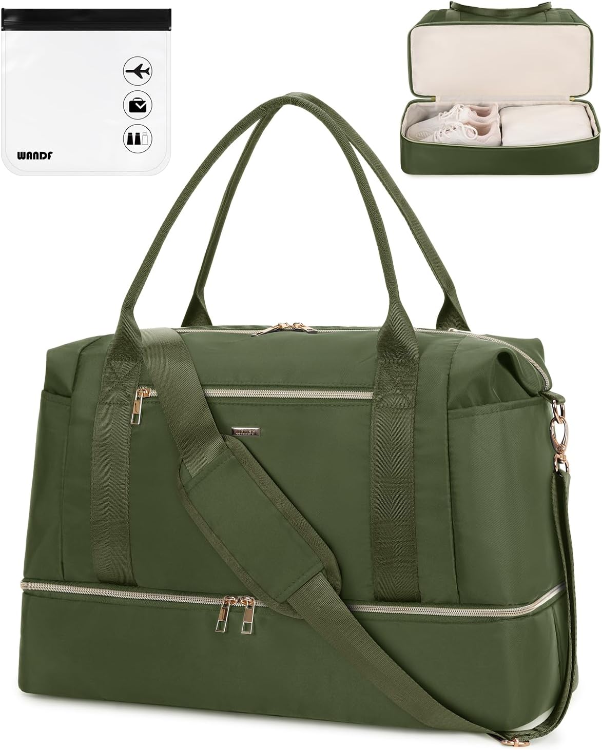Personal Item Travel Bag 18x14x8, Carry On Weekender Bag for Women | Frontier Underseat Fit, Wet Pocket, Weekend Overnight Trip