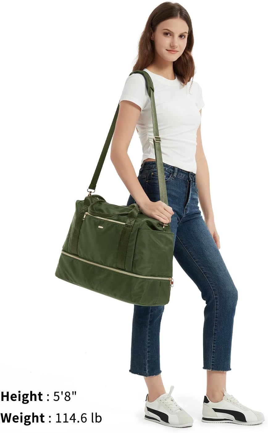 Personal Item Travel Bag 18x14x8, Carry On Weekender Bag for Women | Frontier Underseat Fit, Wet Pocket, Weekend Overnight Trip
