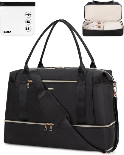 Personal Item Travel Bag 18x14x8, Carry On Weekender Bag for Women | Frontier Underseat Fit, Wet Pocket, Weekend Overnight Trip