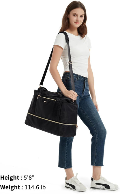 Personal Item Travel Bag 18x14x8, Carry On Weekender Bag for Women | Frontier Underseat Fit, Wet Pocket, Weekend Overnight Trip