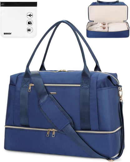 Personal Item Travel Bag 18x14x8, Carry On Weekender Bag for Women | Frontier Underseat Fit, Wet Pocket, Weekend Overnight Trip