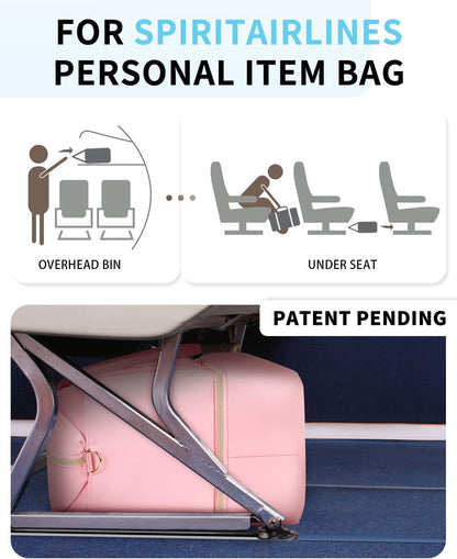 Personal Item Travel Bag 18x14x8, Carry On Weekender Bag for Women | Frontier Underseat Fit, Wet Pocket, Weekend Overnight Trip
