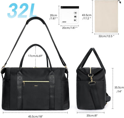 Personal Item Travel Bag 18x14x8, Carry On Weekender Bag for Women | Frontier Underseat Fit, Wet Pocket, Weekend Overnight Trip
