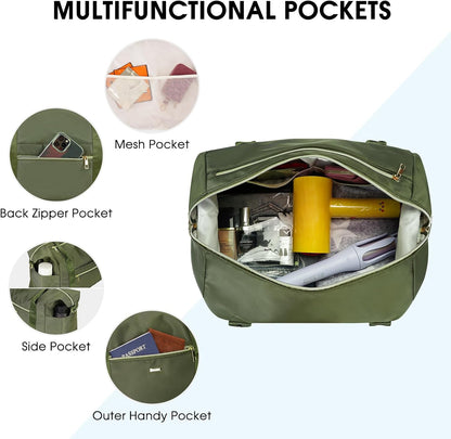 Personal Item Travel Bag 18x14x8, Carry On Weekender Bag for Women | Frontier Underseat Fit, Wet Pocket, Weekend Overnight Trip