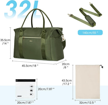 Personal Item Travel Bag 18x14x8, Carry On Weekender Bag for Women | Frontier Underseat Fit, Wet Pocket, Weekend Overnight Trip
