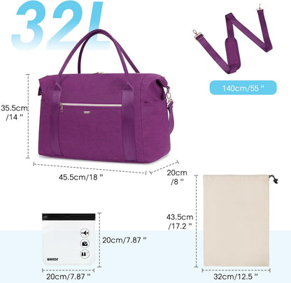 Personal Item Travel Bag 18x14x8, Carry On Weekender Bag for Women | Frontier Underseat Fit, Wet Pocket, Weekend Overnight Trip