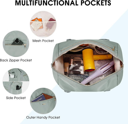 Personal Item Travel Bag 18x14x8, Carry On Weekender Bag for Women | Frontier Underseat Fit, Wet Pocket, Weekend Overnight Trip