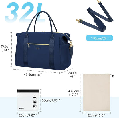 Personal Item Travel Bag 18x14x8, Carry On Weekender Bag for Women | Frontier Underseat Fit, Wet Pocket, Weekend Overnight Trip