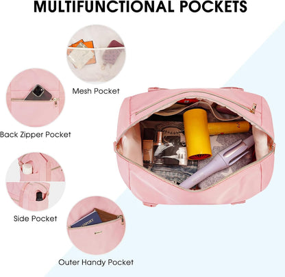 Personal Item Travel Bag 18x14x8, Carry On Weekender Bag for Women | Frontier Underseat Fit, Wet Pocket, Weekend Overnight Trip