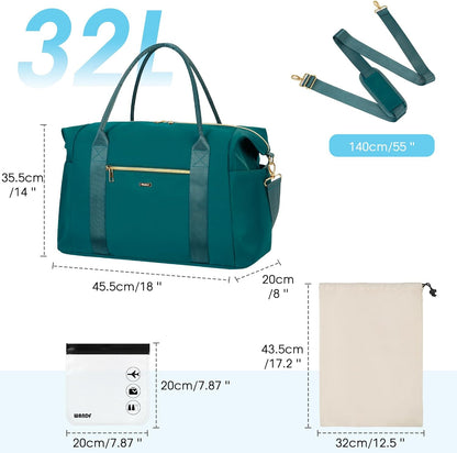 Personal Item Travel Bag 18x14x8, Carry On Weekender Bag for Women | Frontier Underseat Fit, Wet Pocket, Weekend Overnight Trip