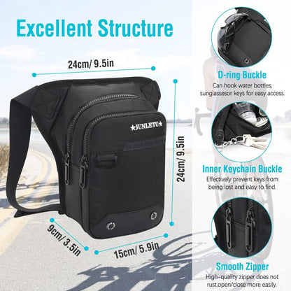Drop Leg Bag for Men Women - Motorcycle Thigh Bag with Removable Leg Harness for Outdoor Activities