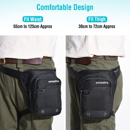 Drop Leg Bag for Men Women - Motorcycle Thigh Bag with Removable Leg Harness for Outdoor Activities