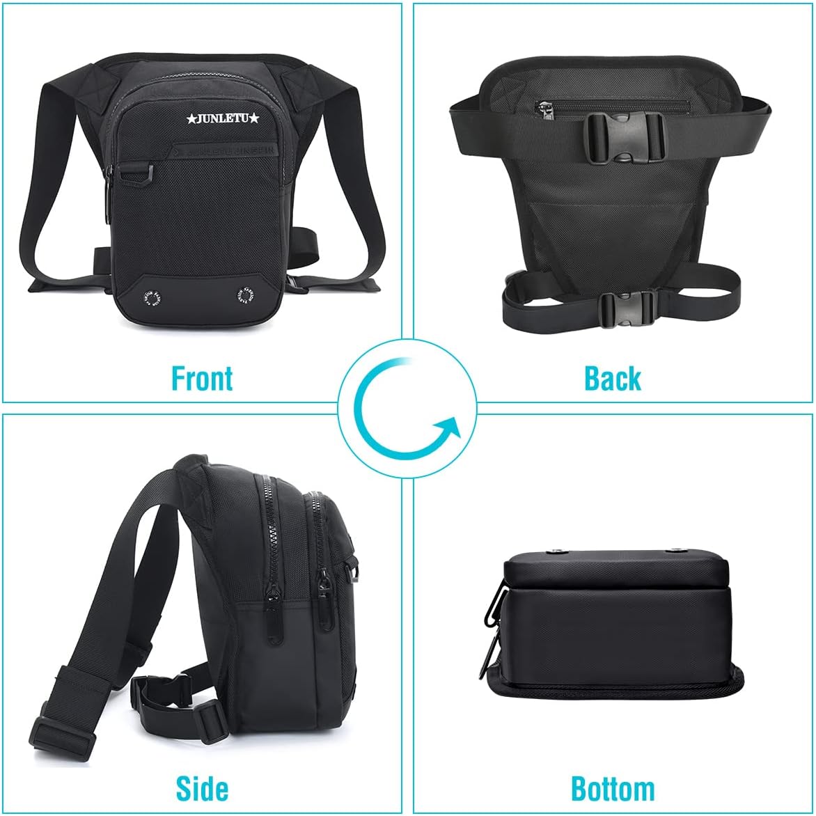 Drop Leg Bag for Men Women - Motorcycle Thigh Bag with Removable Leg Harness for Outdoor Activities