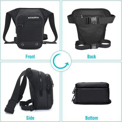 Drop Leg Bag for Men Women - Motorcycle Thigh Bag with Removable Leg Harness for Outdoor Activities