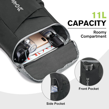 11L Hiking Backpack Small Ultra light Packable Backpack Travel Bag for Women Men Casual Outdoor Camping Daypack (Black)