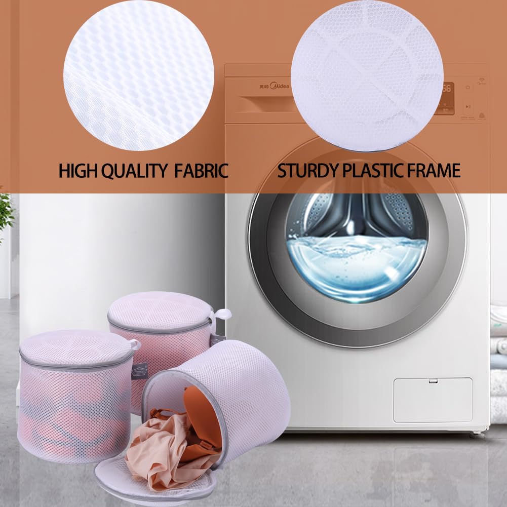 Bra Washing Bag for Laundry, Bra Laundry Bag, Sandwish Mesh, 8x8x8" | Lingerie Bag, For Wash Delicates, For Washing Machine, Keep Shape, Privacy, Prevent Tangling, Large Size