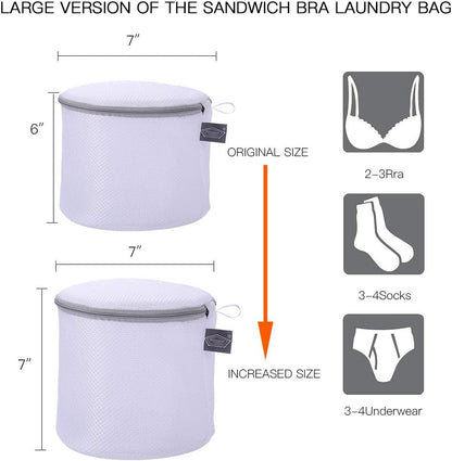 Bra Washing Bag for Laundry, Bra Laundry Bag, Sandwish Mesh, 8x8x8" | Lingerie Bag, For Wash Delicates, For Washing Machine, Keep Shape, Privacy, Prevent Tangling, Large Size