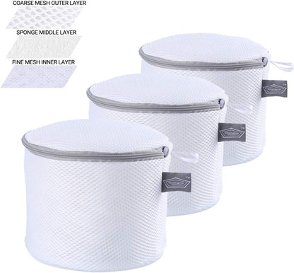 Bra Washing Bag for Laundry, Bra Laundry Bag, Sandwish Mesh, 8x8x8" | Lingerie Bag, For Wash Delicates, For Washing Machine, Keep Shape, Privacy, Prevent Tangling, Large Size