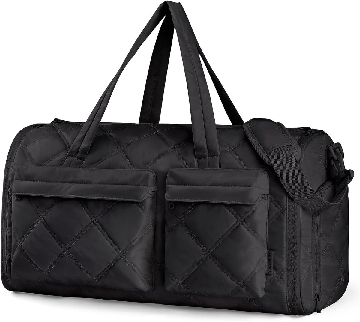 Garment Duffel Bag, Convertible 2-in-1 Puffy Water-Resistant Carry-On with Shoe Compartment, Khaki