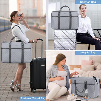 Travel Duffle Bag for Men, Weekender Bag for Women with Toiletry Bags, Carry On Overnight Bags with 17.3 inch Laptop Pouch