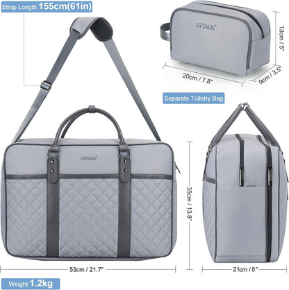 Travel Duffle Bag for Men, Weekender Bag for Women with Toiletry Bags, Carry On Overnight Bags with 17.3 inch Laptop Pouch