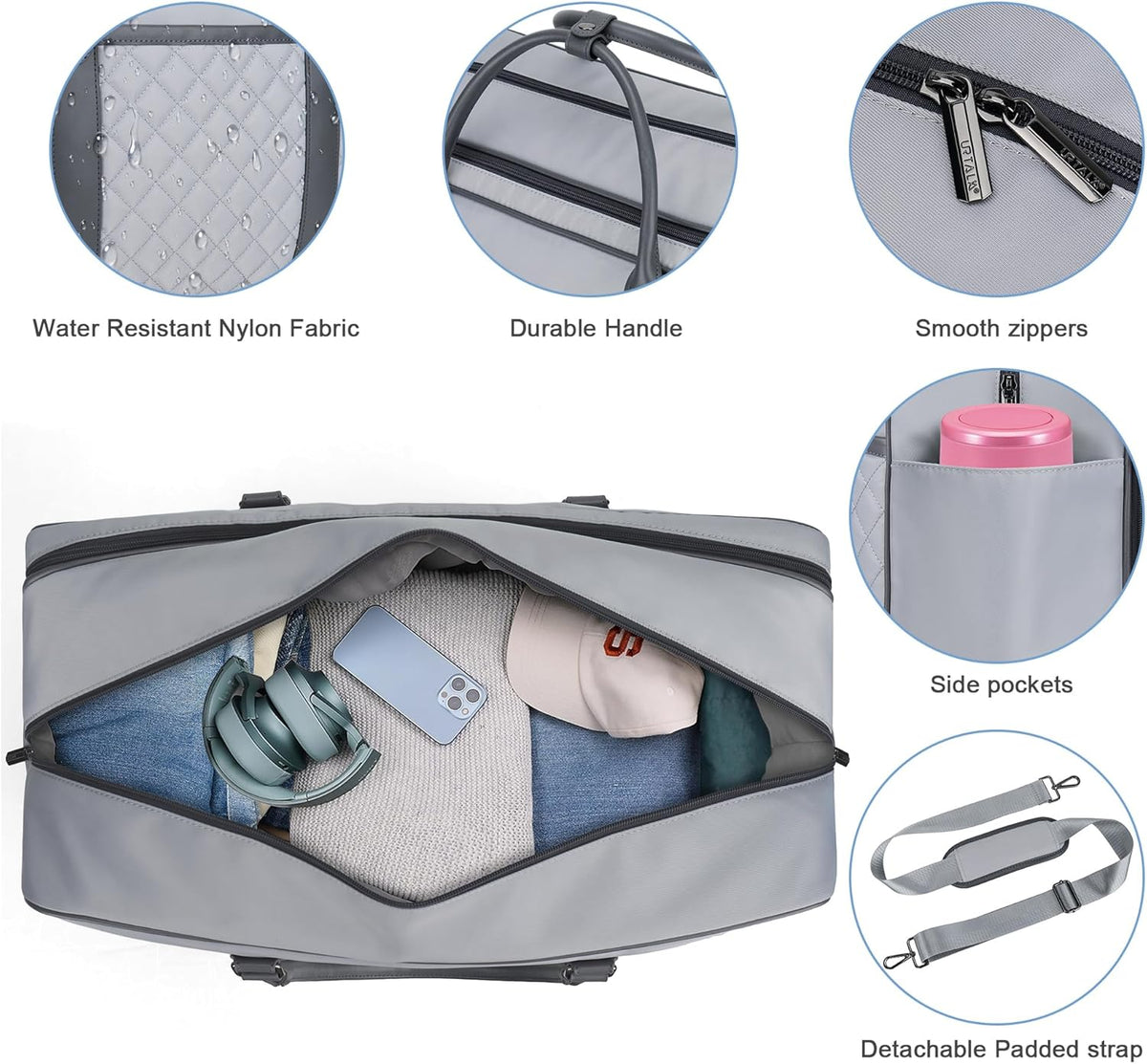 Travel Duffle Bag for Men, Weekender Bag for Women with Toiletry Bags, Carry On Overnight Bags with 17.3 inch Laptop Pouch