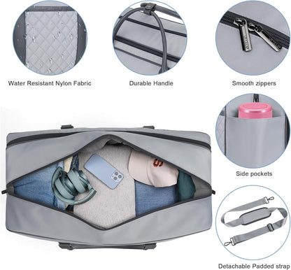 Travel Duffle Bag for Men, Weekender Bag for Women with Toiletry Bags, Carry On Overnight Bags with 17.3 inch Laptop Pouch