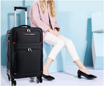 Lightweight Suitcase Softside Luggage with Spinner Wheels, Black,Expandable Softside Carry-On Carry on Luggage