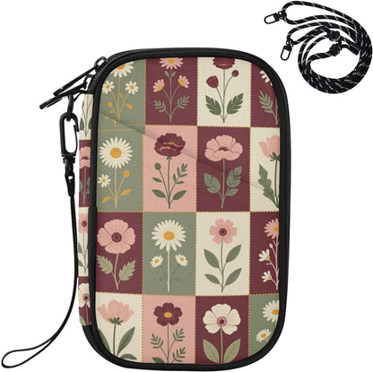 Travel Doc Organizer 21×14×3 CM | Water Resistant Oxford Multi Pockets Multi-Way Carry for Men Women Vacation Delicate Print