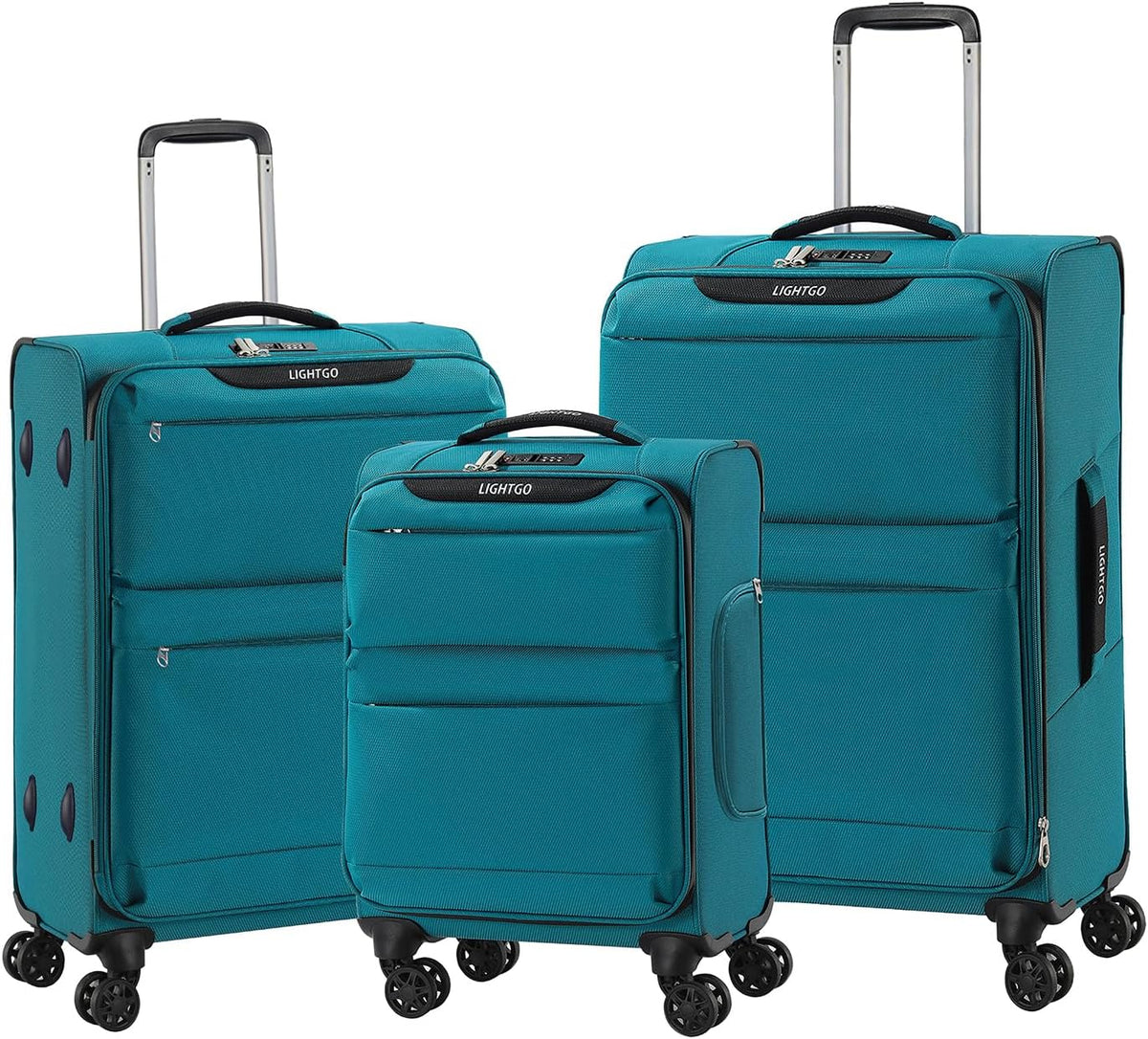 20 Inch Carry On Luggage, Ultra Light Softside Suitcase with Spinner Wheels, 20x14x8 Inches Including Wheels for Airline Approved, TSA Lock, Water Resistant Luggage for Women Men, Turquoise