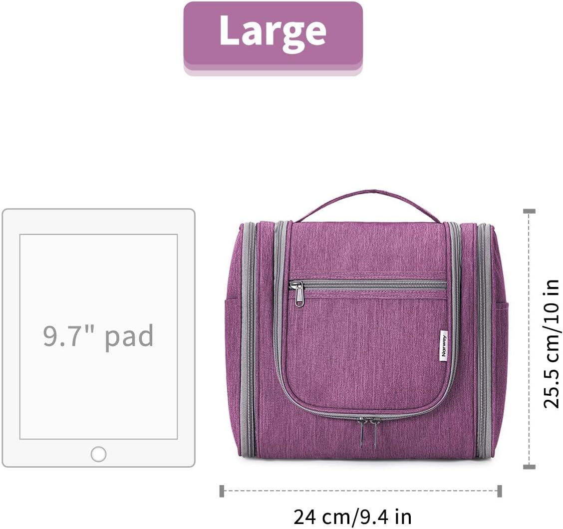 Hanging Toiletry Bag Women Travel Makeup Bag Organizer Toiletries Bag for Travel Size Essentials Accessories Cosmetics (Medium,Blue Flower)