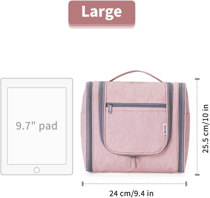 Hanging Toiletry Bag Women Travel Makeup Bag Organizer Toiletries Bag for Travel Size Essentials Accessories Cosmetics (Medium,Blue Flower)