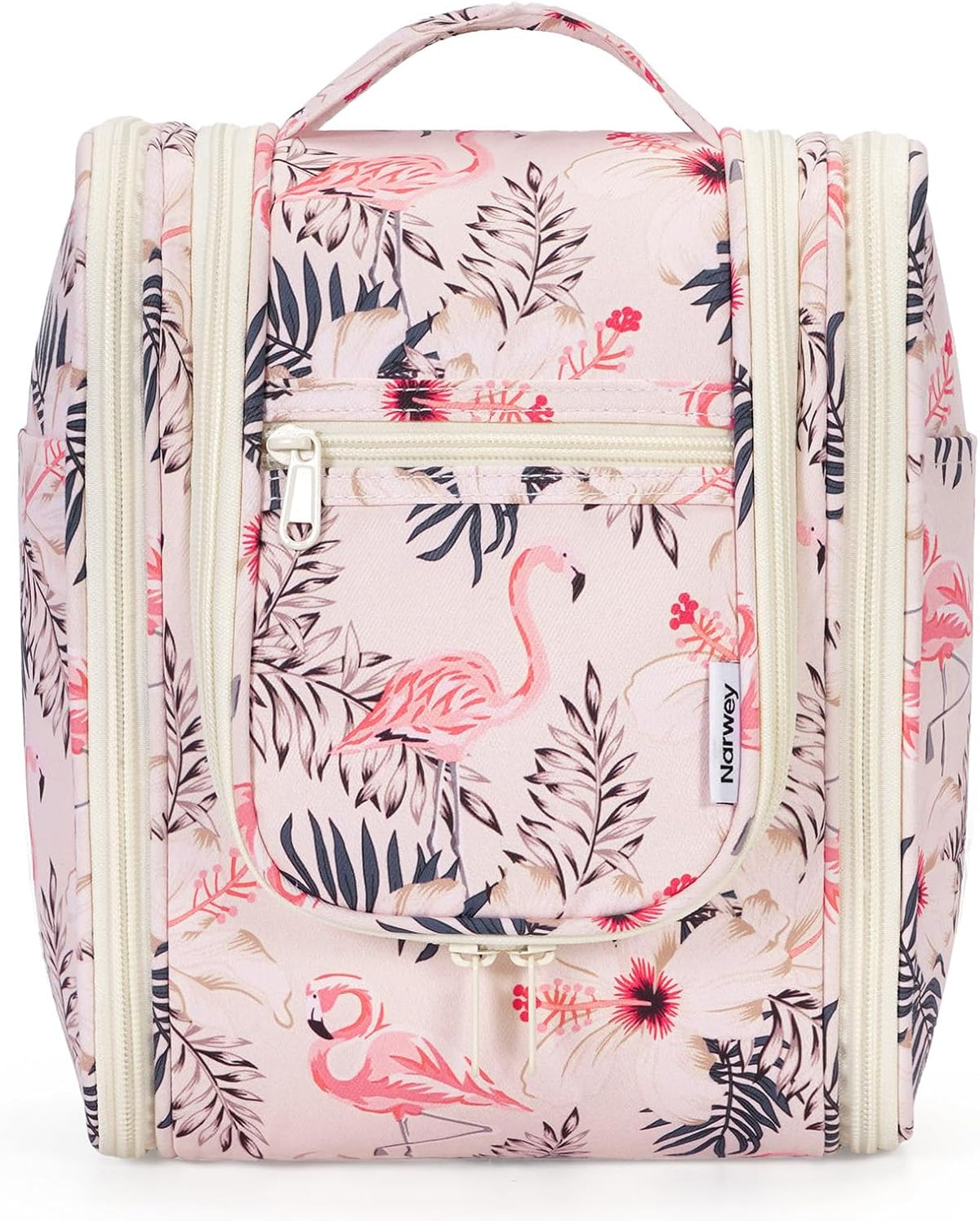 Hanging Toiletry Bag Women Travel Makeup Bag Organizer Toiletries Bag for Travel Size Essentials Accessories Cosmetics (Medium,Blue Flower)