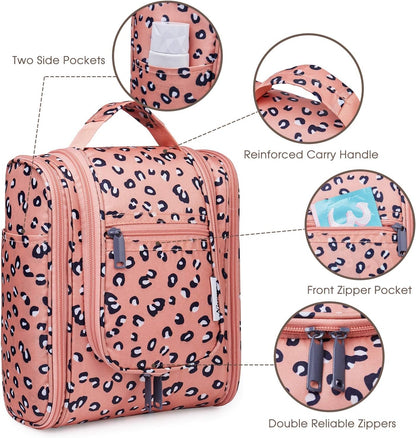 Hanging Toiletry Bag Women Travel Makeup Bag Organizer Toiletries Bag for Travel Size Essentials Accessories Cosmetics (Medium,Blue Flower)