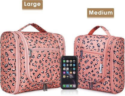 Hanging Toiletry Bag Women Travel Makeup Bag Organizer Toiletries Bag for Travel Size Essentials Accessories Cosmetics (Medium,Blue Flower)