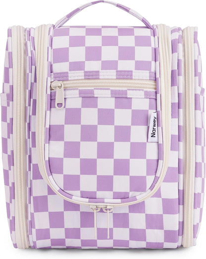 Hanging Toiletry Bag Women Travel Makeup Bag Organizer Toiletries Bag for Travel Size Essentials Accessories Cosmetics (Medium,Blue Flower)
