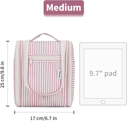 Hanging Toiletry Bag Women Travel Makeup Bag Organizer Toiletries Bag for Travel Size Essentials Accessories Cosmetics (Medium,Blue Flower)