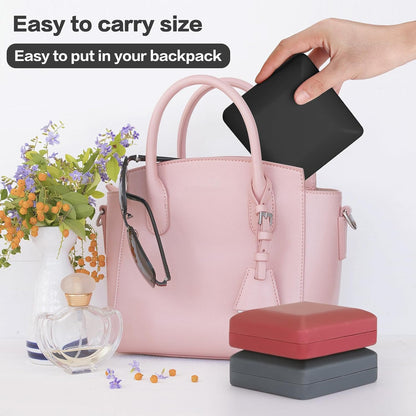 Ring Organizer Box, Travel Jewelry Holder Case for Women (Black) | PU Surface & Velvet Lining, Portable Jewelry Display Storage Boxs, for Multiple Rings Stud Earring