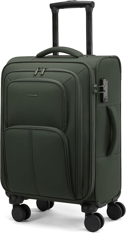 Carry On Luggage 22x14x9 Airline Approved, 22 Inch Softside Suitcases with Spinner Wheels, Lightweight Carry-on Suitcase with TSA Lock for Women Men, Large Luggage for Travel Business Trip