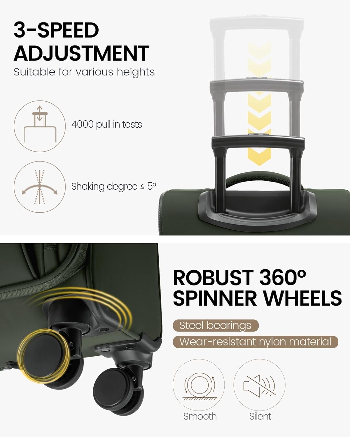 Carry On Luggage 22x14x9 Airline Approved, 22 Inch Softside Suitcases with Spinner Wheels, Lightweight Carry-on Suitcase with TSA Lock for Women Men, Large Luggage for Travel Business Trip