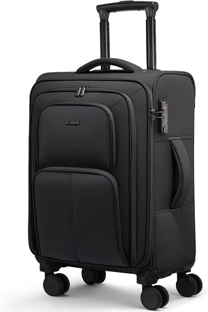 Carry On Luggage 22x14x9 Airline Approved, 22 Inch Softside Suitcases with Spinner Wheels, Lightweight Carry-on Suitcase with TSA Lock for Women Men, Large Luggage for Travel Business Trip