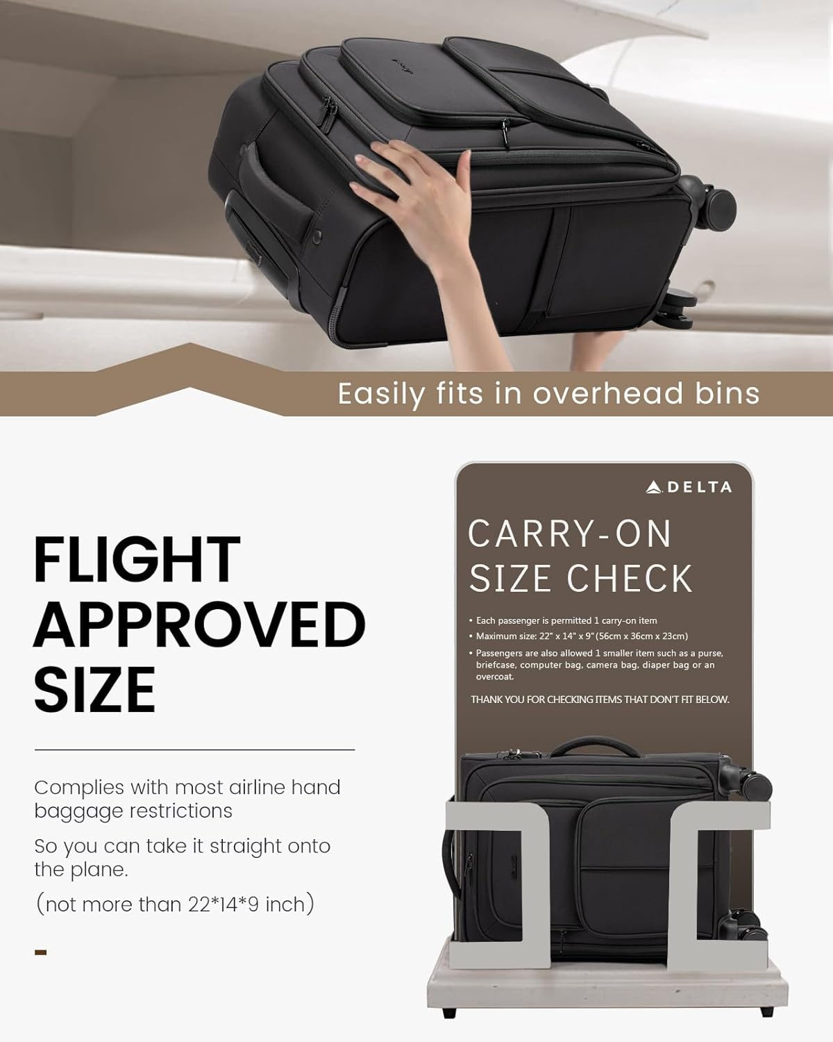 Carry On Luggage 22x14x9 Airline Approved, 22 Inch Softside Suitcases with Spinner Wheels, Lightweight Carry-on Suitcase with TSA Lock for Women Men, Large Luggage for Travel Business Trip
