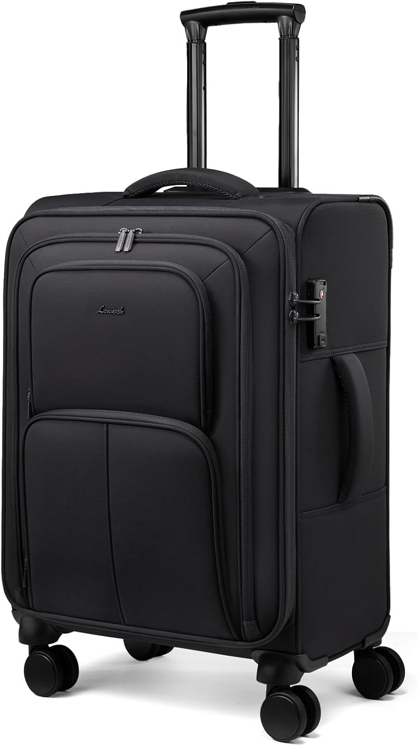 Carry On Luggage 22x14x9 Airline Approved, 22 Inch Softside Suitcases with Spinner Wheels, Lightweight Carry-on Suitcase with TSA Lock for Women Men, Large Luggage for Travel Business Trip