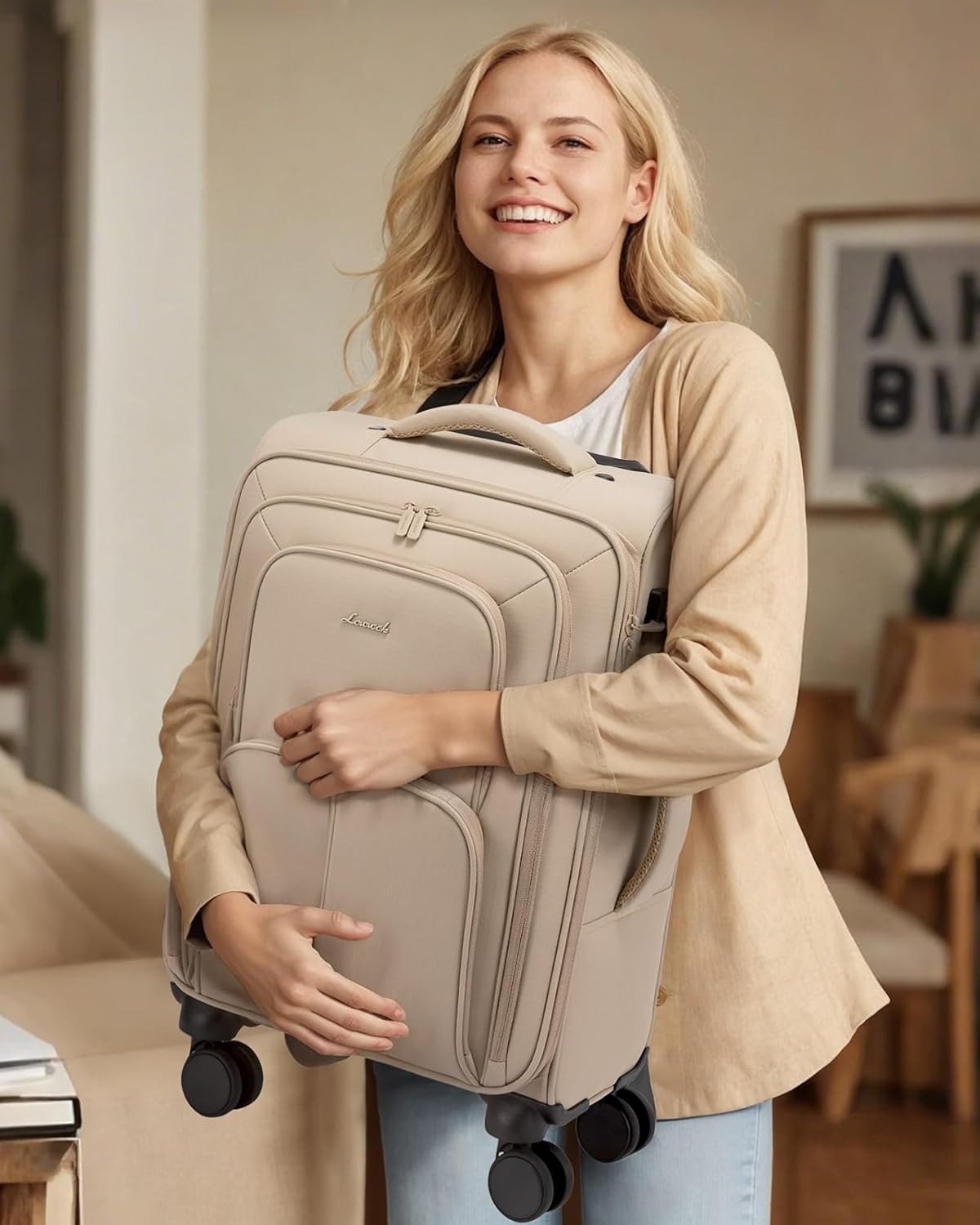 Carry On Luggage 22x14x9 Airline Approved, 22 Inch Softside Suitcases with Spinner Wheels, Lightweight Carry-on Suitcase with TSA Lock for Women Men, Large Luggage for Travel Business Trip