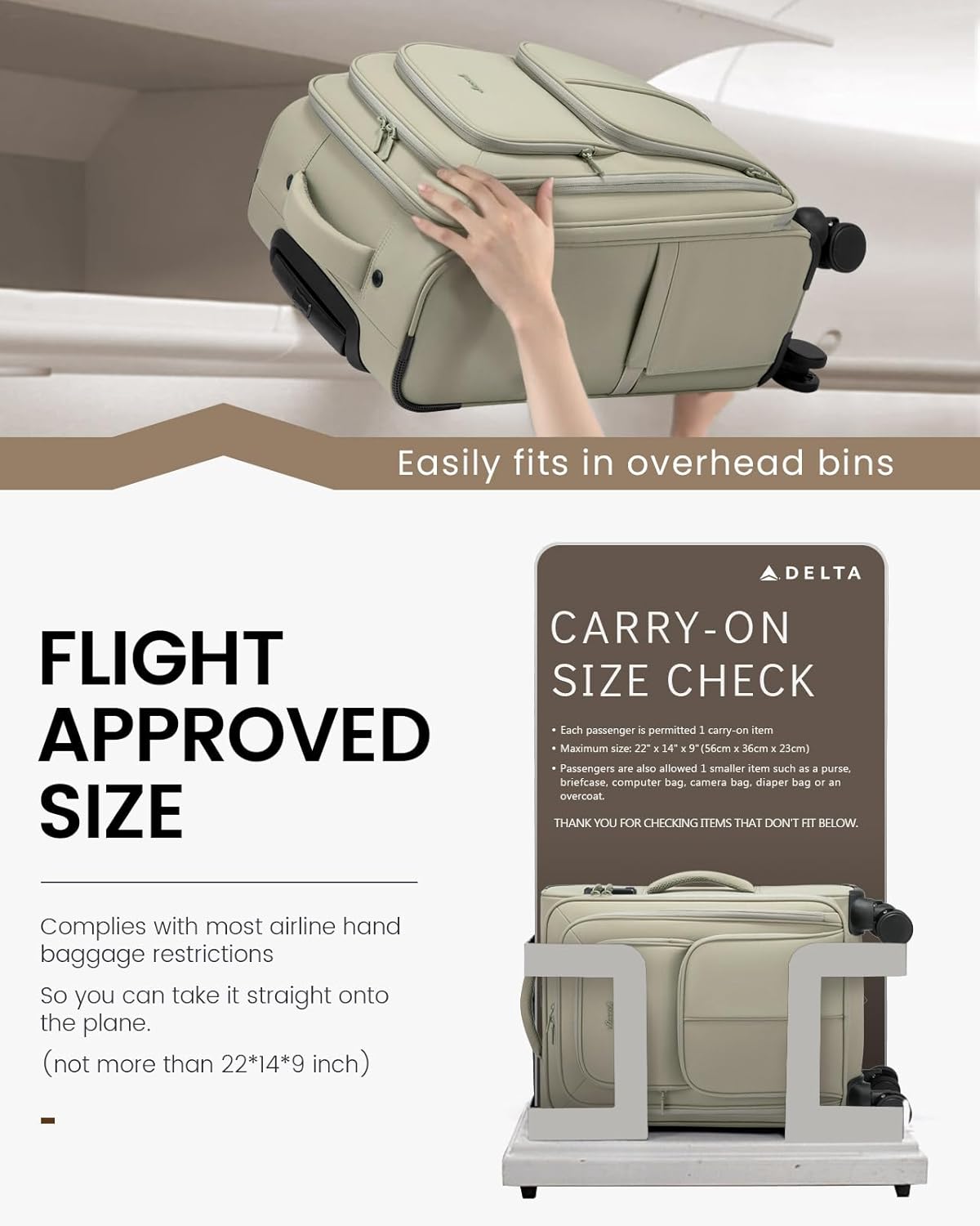 Carry On Luggage 22x14x9 Airline Approved, 22 Inch Softside Suitcases with Spinner Wheels, Lightweight Carry-on Suitcase with TSA Lock for Women Men, Large Luggage for Travel Business Trip