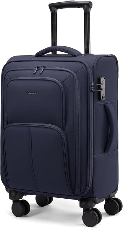 Carry On Luggage 22x14x9 Airline Approved, 22 Inch Softside Suitcases with Spinner Wheels, Lightweight Carry-on Suitcase with TSA Lock for Women Men, Large Luggage for Travel Business Trip