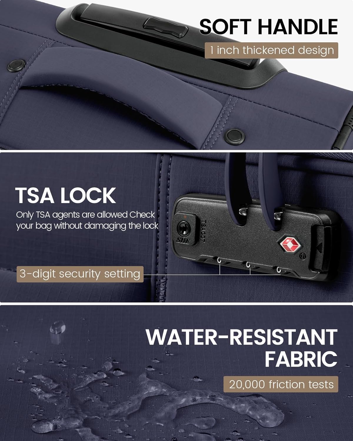 Carry On Luggage 22x14x9 Airline Approved, 22 Inch Softside Suitcases with Spinner Wheels, Lightweight Carry-on Suitcase with TSA Lock for Women Men, Large Luggage for Travel Business Trip