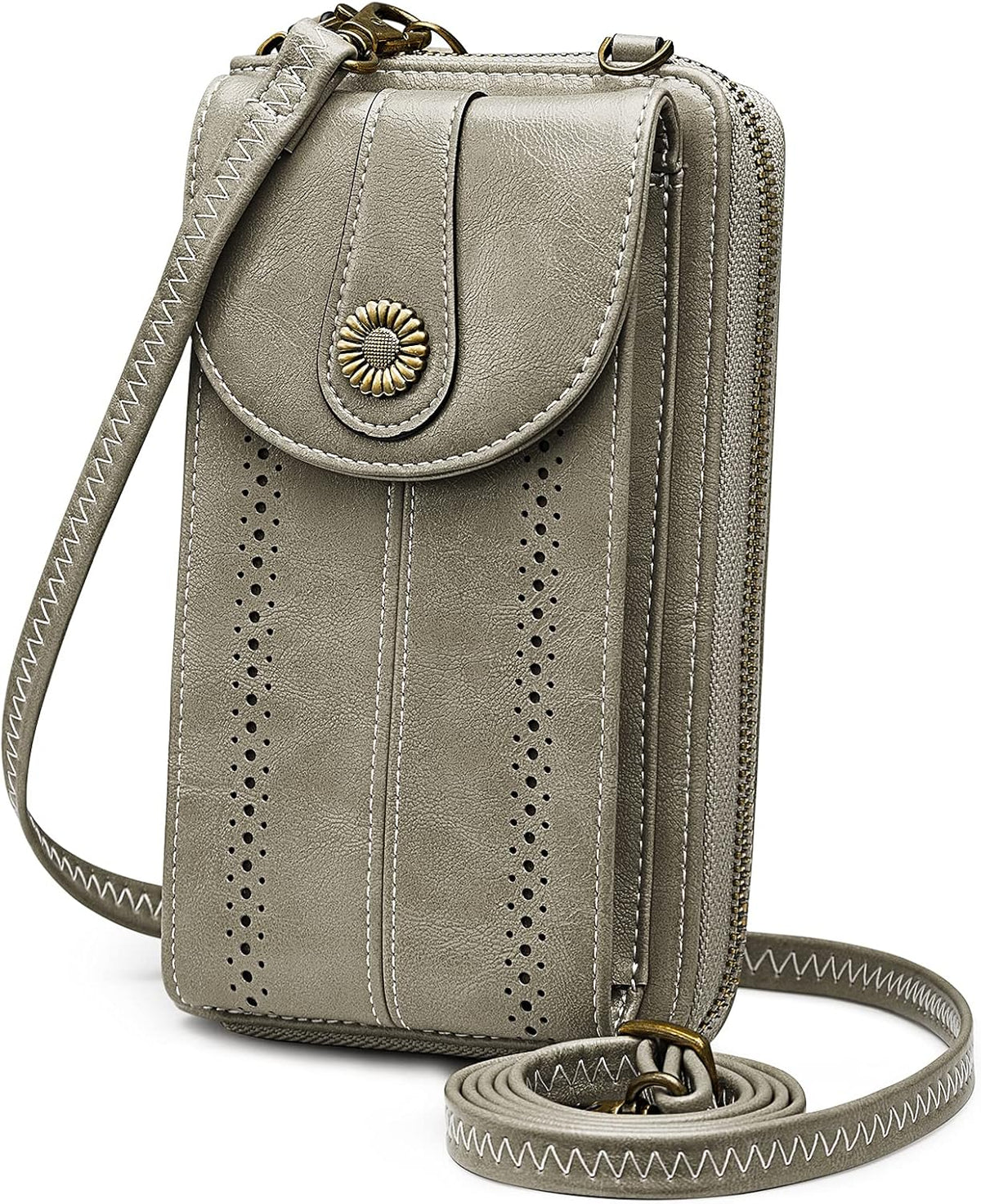 Women RFID Blocking Crossbody Cell Phone Purse PU Leather Wallet | Card Slots, Anti-theft, Multi Pockets, Detachable Adjustable Strap, Small, Travel Eveyday Shopping Outing
