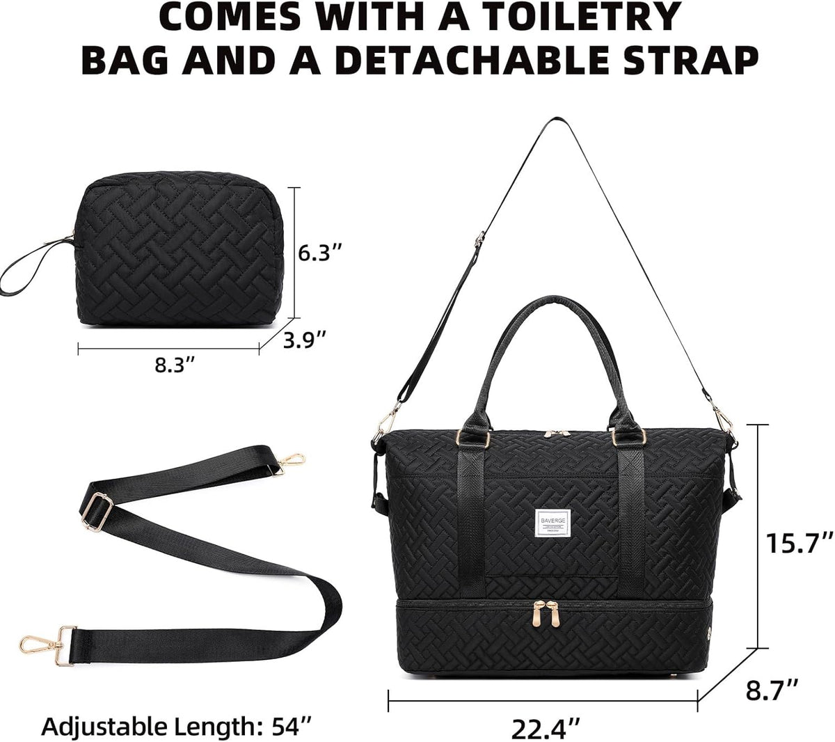 Duffle Bag for Travel, Weekender Bag with Shoe Compartment, Carry On Overnight Bag for Women with Toiletry Bag, Gym Bag with Wet Pocket, Hospital Bags for Labor and Delivery Beige